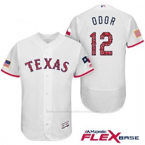 Camiseta Beisbol Hombre Texas Rangers 2017 Estrellas y Rayas Rougned Odor Blanco Flex Base