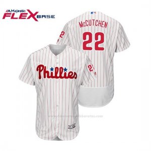 Camiseta Beisbol Hombre Phillies Andrew Mccutchen Flex Base Autentico Collezione Home Blanco