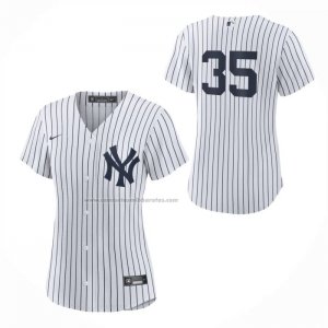 Camiseta Beisbol Mujer New York Yankees Cody Bellinger Primera Replica Blanco