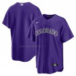 Camiseta Beisbol Hombre Colorado Rockies Alterno Replica Violeta