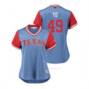 Camiseta Beisbol Mujer Texas Rangers Yovani Gallardo 2018 Llws Players Weekend Yo Light Toronto Blue Jays