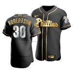 Camiseta Beisbol Hombre Philadelphia Phillies David Robertson Golden Edition Autentico Negro