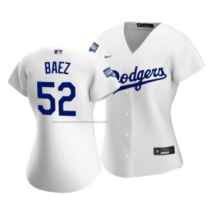 Camiseta Beisbol Mujer Los Angeles Dodgers Pedro Baez 2020 Primera Replica Blanco
