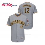 Camiseta Beisbol Hombre Pittsburgh Pirates Corey Dickerson 150th Aniversario Patch Autentico Flex Base Gris