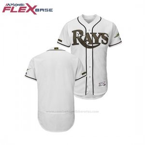 Camiseta Beisbol Hombre Tampa Bay Rays 2018 Dia de los Caidos Flex Base Blanco
