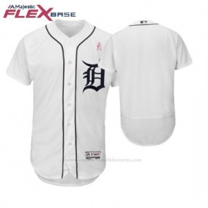 Camiseta Beisbol Hombre Detroit Tigers Blanco 2018 Dia de la Madre Flex Base
