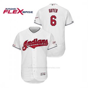 Camiseta Beisbol Hombre Cleveland Indians Brandon Guyer 150th Aniversario Patch 2019 All Star Game Flex Base Blanco