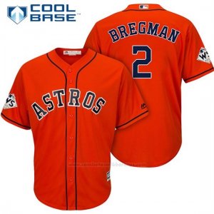 Camiseta Beisbol Hombre Houston Astros 2017 World Series Alex Bregman Naranja Cool Base