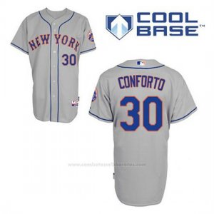 Camiseta Beisbol Hombre New York Mets Michael Conforto 30 Gris Cool Base