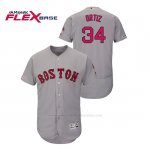 Camiseta Beisbol Hombre Boston Red Sox David Ortiz 150th Aniversario Patch Autentico Flex Base Gris