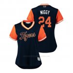 Camiseta Beisbol Mujer Detroit Tigers Miguel Cabrera 2018 Llws Players Weekend Miggy Azul