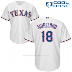 Camiseta Beisbol Hombre Texas Rangers Mitch Moreland Blanco Autentico Coleccion Cool Base