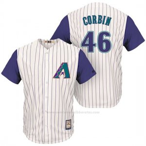 Camiseta Beisbol Hombre Arizona Diamondbacks 46 Patrick Corbin Cream Violeta Cooperstown