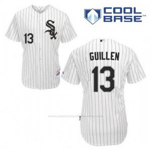 Camiseta Beisbol Hombre Chicago White Sox Ozzie Guillen 13 Blanco 1ª Cool Base