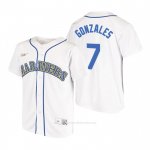 Camiseta Beisbol Nino Seattle Mariners Marco Gonzales Cooperstown Collection Primera Blanco