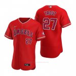 Camiseta Beisbol Hombre Los Angeles Angels Mike Trout Autentico Alterno 2020 Rojo