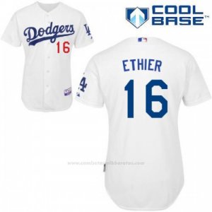 Camiseta Beisbol Hombre Los Angeles Dodgers Blanco Andre Ethier Cool Base Jugador