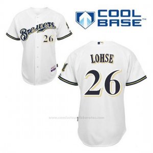 Camiseta Beisbol Hombre Milwaukee Brewers Kyle Lohse 26 Blanco 1ª Cool Base