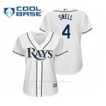 Camiseta Beisbol Mujer Tampa Bay Rays Blake Snell Cool Base Majestic Home 2019 Blanco