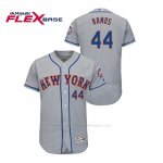 Camiseta Beisbol Hombre New York Mets A.j. Ramos 150th Aniversario Patch Autentico Flex Base Gris