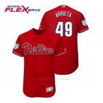 Camiseta Beisbol Hombre Philadelphia Phillies Jake Arrieta Flex Base Entrenamiento de Primavera 2019 Rojo
