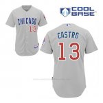 Camiseta Beisbol Hombre Chicago Cubs 13 Starlin Castro Gris Cool Base