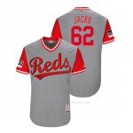 Camiseta Beisbol Hombre Cincinnati Reds Jackson Stephens 2018 Llws Players Weekend Jacko Gris