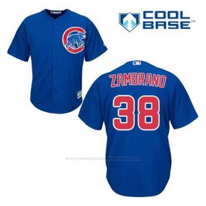 Camiseta Beisbol Hombre Chicago Cubs 38 Carlos Zambrano Azul Alterno Cool Base