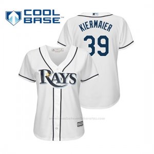 Camiseta Beisbol Mujer Tampa Bay Rays Kevin Kiermaier Cool Base Majestic Home 2019 Blanco