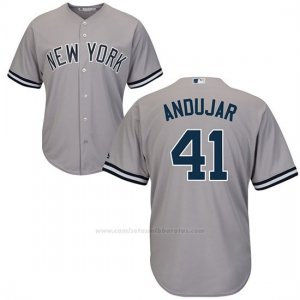 Camiseta Beisbol Hombre New York Yankees Miguel Andujar Gris Road