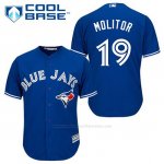 Camiseta Beisbol Hombre Toronto Blue Jays Paul Molitor 19 Azul Alterno Cool Base
