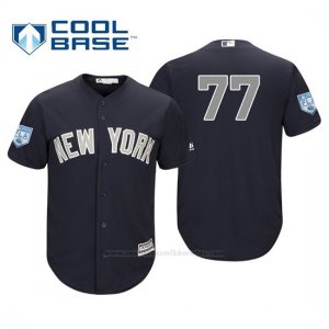Camiseta Beisbol Hombre New York Yankees Clint Frazier Cool Base Alternato Entrenamiento de Primavera 2019 Azul