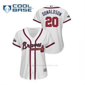 Camiseta Beisbol Mujer Atlanta Braves Josh Donaldson 2019 Postseason Cool Base Blanco