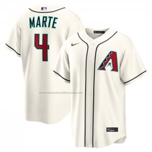 Camiseta Beisbol Hombre Arizona Diamondbacks Ketel Marte Primera Replica Crema
