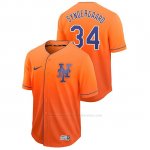 Camiseta Beisbol Hombre New York Mets Noah Syndergaard Fade Autentico Naranja