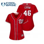 Camiseta Beisbol Mujer Washington Nationals Patrick Corbin Cool Base Majestic Alternato Rojo