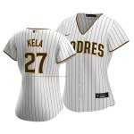 Camiseta Beisbol Mujer San Diego Padres Keone Kela Replica Primera Blanco