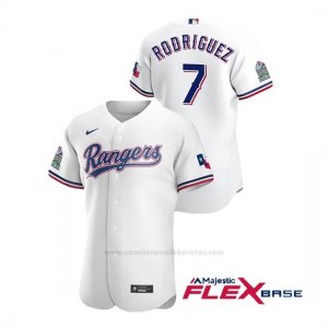 Camiseta Beisbol Hombre Texas Rangers Ivan Rodriguez Autentico 2020 Primera Blanco