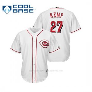 Camiseta Beisbol Hombre Cincinnati Reds Matt Kemp Cool Base Official Home Blanco