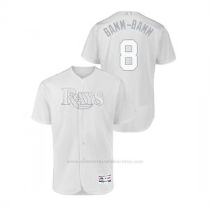 Camiseta Beisbol Hombre Tampa Bay Rays Brandon Lowe 2019 Players Weekend Autentico Blanco