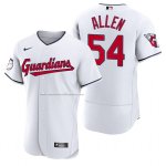 Camiseta Beisbol Hombre Cleveland Guardians Logan Allen Autentico Primera Blanco