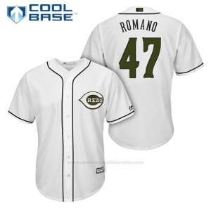 Camiseta Beisbol Hombre Cincinnati Reds 47 Sal Romano Blanco2018 Alterno Cool Base