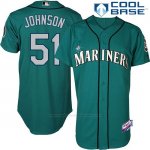 Camiseta Beisbol Hombre Seattle Mariners Randy Johnson Coleccion Verde Cool Base Jugador