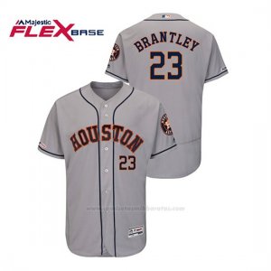 Camiseta Beisbol Hombre Houston Astros Michael Brantley 150th Aniversario Patch Flex Base Gris