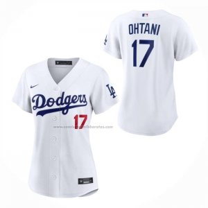 Camiseta Beisbol Mujer Los Angeles Dodgers Shohei Ohtani Primera Stadium Blanco