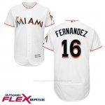 Camiseta Beisbol Hombre Miami Marlins 16 Jose Fernandez Blanco Flex Base