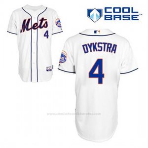 Camiseta Beisbol Hombre New York Mets Lenny Dykstra 4 Blanco Alterno Cool Base
