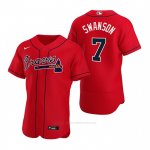 Camiseta Beisbol Hombre Atlanta Braves Dansby Swanson Autentico Alterno 2020 Rojo