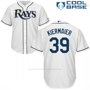 Camiseta Beisbol Hombre Tampa Bay Rays Kevin Kiermaier Blanco Autentico Coleccion Cool Base