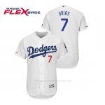 Camiseta Beisbol Hombre Los Angeles Dodgers Julio Urias 150th Aniversario Patch Flex Base Blanco